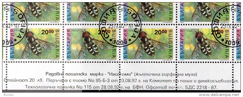 WWF Gottesanbeterin 1992 Bulgarien 3998/9,4016/7+4xBögen o 455€ Ameise Schwebfliege Heuschrecke fauna sheets bf BULGARIA