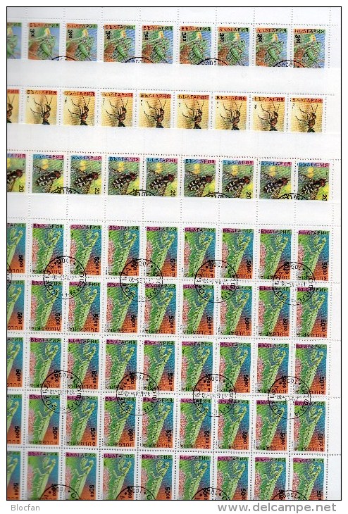 WWF Gottesanbeterin 1992 Bulgarien 3998/9,4016/7+4xBögen o 455€ Ameise Schwebfliege Heuschrecke fauna sheets bf BULGARIA