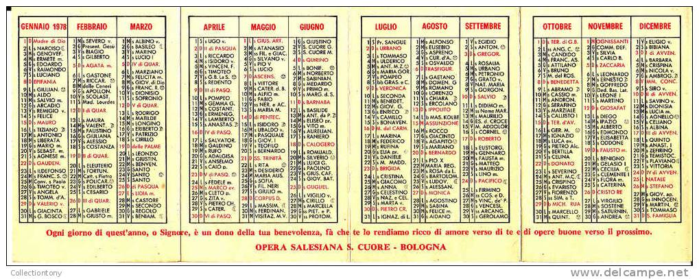 SANTINO - CALENDARIO 1978 - SACRO CUORE ( APERTURA IN 4 LATI ) - Religion & Esotericism