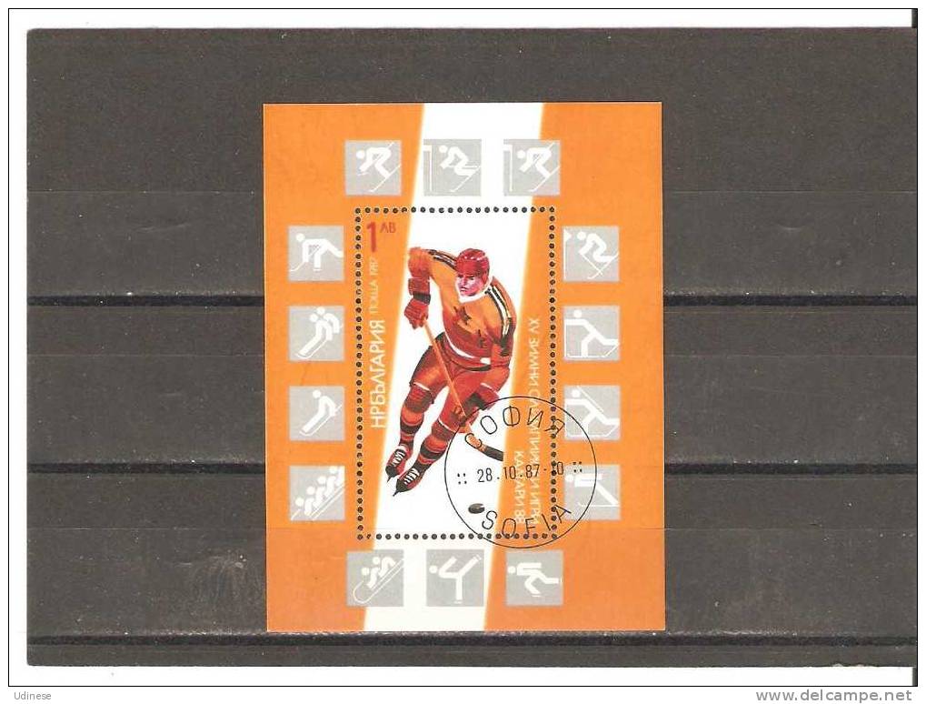 BULGARIA 1987 - HOCKEY ON ICE - S/S - USED OBLITERE GESTEMPELT - Jockey (sobre Hielo)