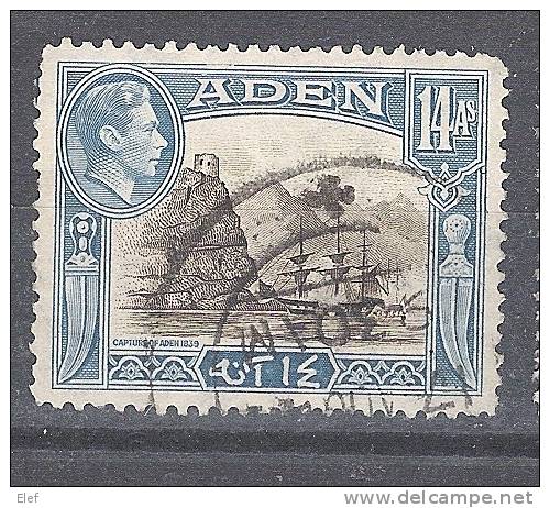 ADEN,GB Colony, George VI, Yvert N° 23A, 14 A Obl, B/TB, Cote 2,50 Euro - Aden (1854-1963)