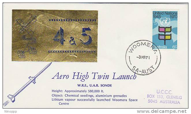 Australia-1971 Aero High Twin Launch 4 & 5   Souvenir Cover - Oceanië