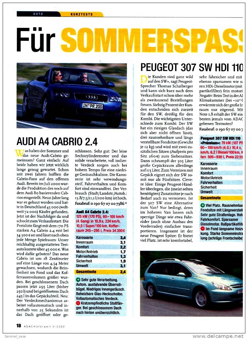 ADAC Motorwelt 6/2002  Mit :  Test : 15 Fahrzeuge Aus Der Unteren Mittelklasse - Auto & Verkehr