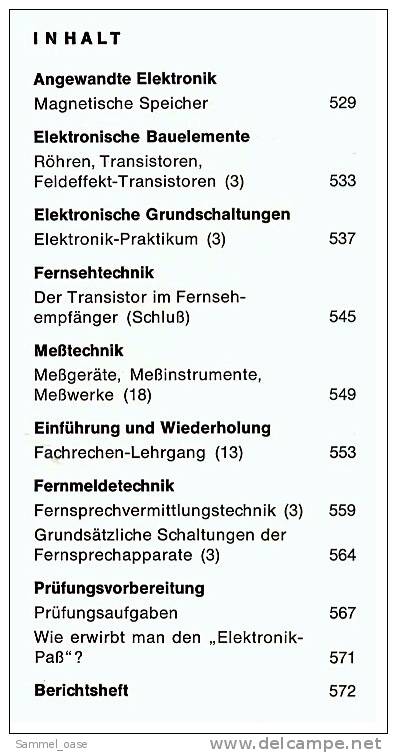 Fach - Zeitschrift  , Der Junge Radio Fernseh Und Industrie Elektroniker 1970 - Computer Sciences