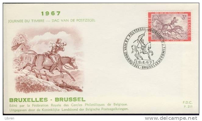 BELGIE, BELGIQUE 1967 OBP FDC 1413 DAG VD POSTZEGEL, JOURNEE DU TIMBRE. BLANC. VERY FINE QUALITY. - 1961-1970