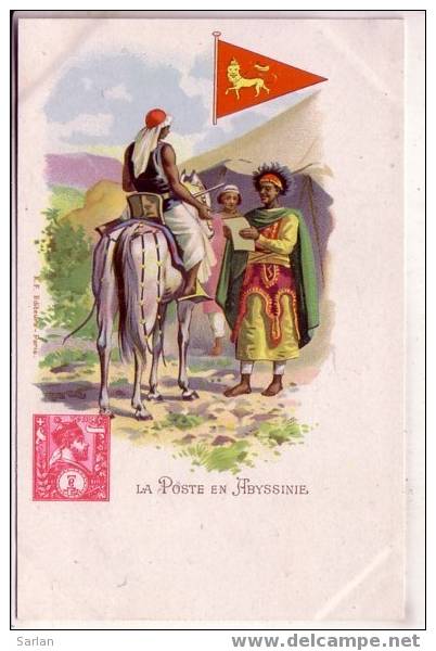 POSTE , PTT  , La Poste En ABYSSINIE (drapeau Langage Facteur Timbre Stamp ) *4671 - Post & Briefboten