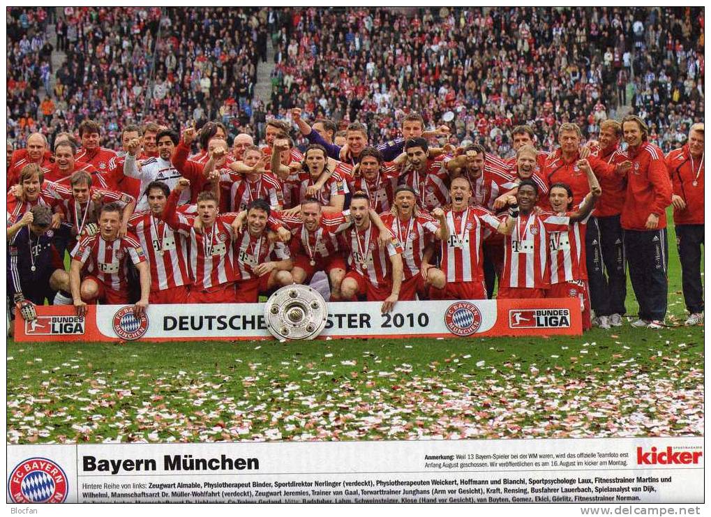 Meister FC Bayern München und neuer KICKER 2010/11 25€ Telecard M 05/2003 Meisterschaft 1971/72