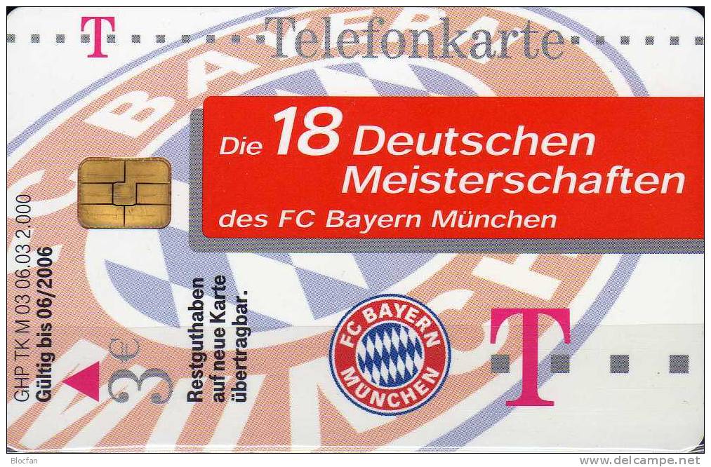 Team Fußball Meister FC Bayern München TK M 03/2003 O 20€ Deutschland Meisterschaft 1931/1932 TC Soccer Telecard Germany - Sport