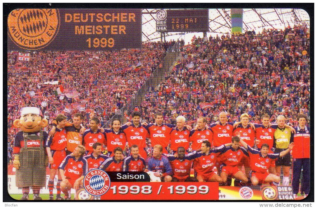Fußball Meister FC Bayern München TK M 17/2003 O 20€ FCB Deutschland Meisterschaft 1998/1999 TC Soccer Tele-card Germany - Deportes
