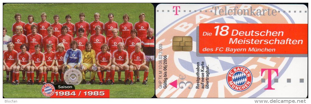 Team Fußball Meister FC Bayern München TK M 10/2003 O 20€ Deutschland Meisterschaft 1984/1985 TC Soccer Telecard Germany - Sport
