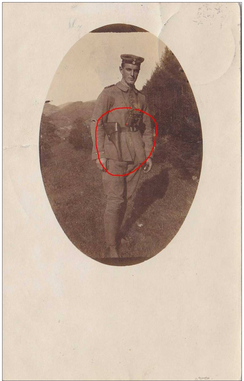 SOLDAT ALLEMAND-BEL ETUI DE PISTOLET-GUTACH-CARTE PHOTO - War 1914-18