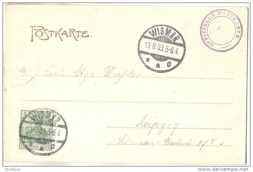 Wismar Sonderstempel 100 Jahrfeier 18. Bis 23.VIII.1903 Kaiser Wilhelm II König Oscar V Danmark Friedrich Franz IV - Cartas & Documentos