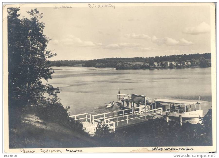 Rudczanny Masuren Ruciane Schiffslandungsbrücke 11.8.1940 Gelaufen - Ostpreussen