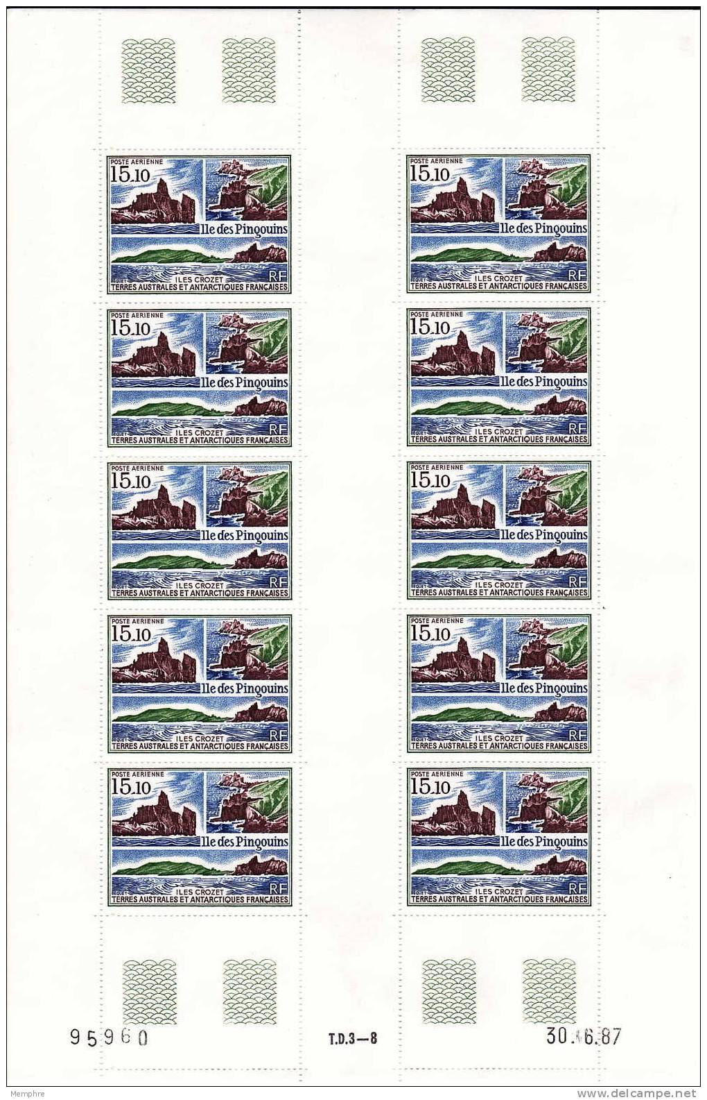 1987  Ile Aux Pingouins  Yv  PA 100-101 En Feuilles Entières **  Carte Map - Ongebruikt