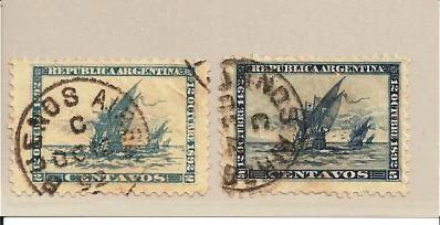 ArgMi.Nr.81-82/ ARGENTINIEN -  Columbus-Ausgabe 1892 O (Columbus) GESTEMPELT - Used Stamps