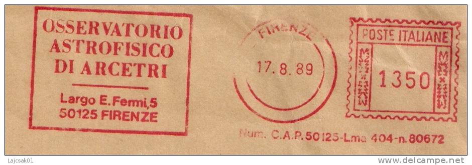 A7 Italy 1989.Meter Stamp,fragment. OSSERVATORIO ASTROFISICO DI ARCETRI FIRENZE - Astronomy