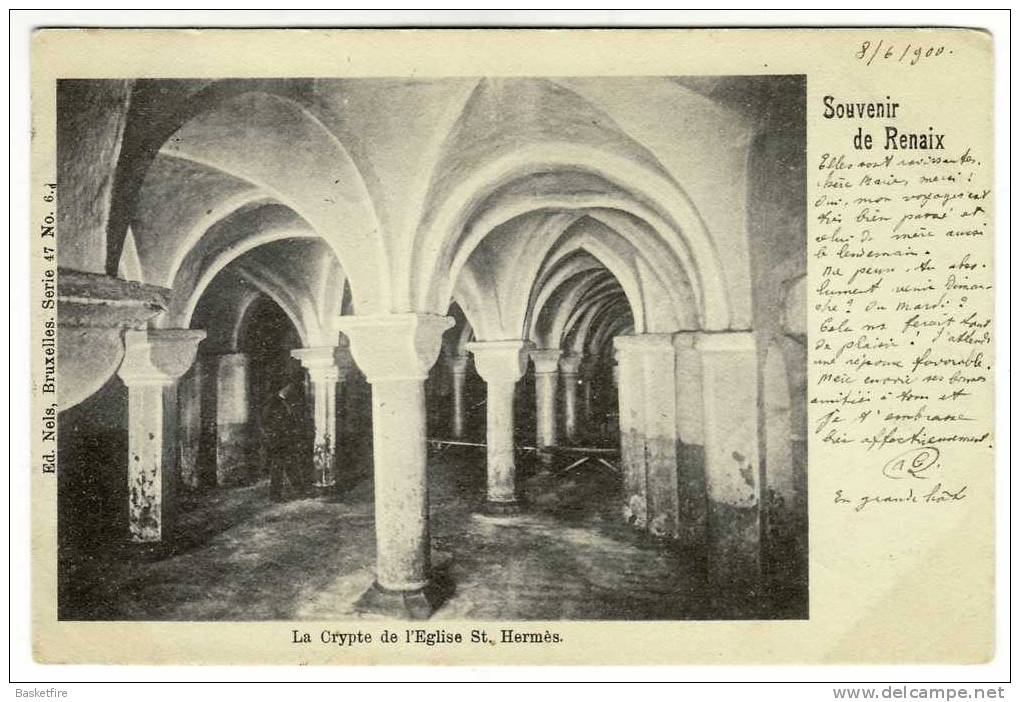 Ronse: Souvenir De Renaix - La Crypte De L'Eglise St. Hermès (1900-Ed. Nels) - Ronse