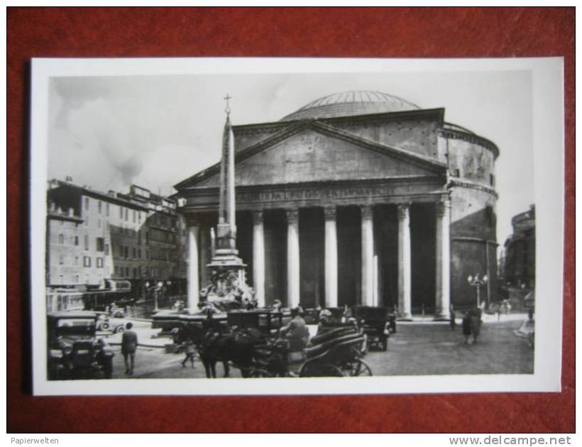 Roma - Il Pantheon / Carrozze, Auto, Tram / Strassenbahn - Panthéon