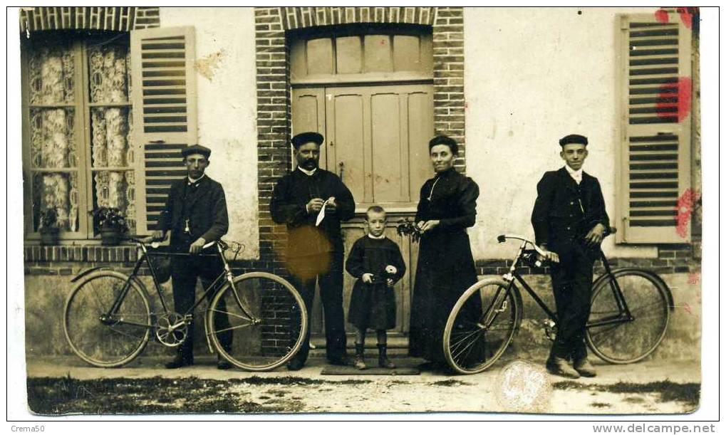 Photo Carte - Homme Avec Vélo - - Cyclisme