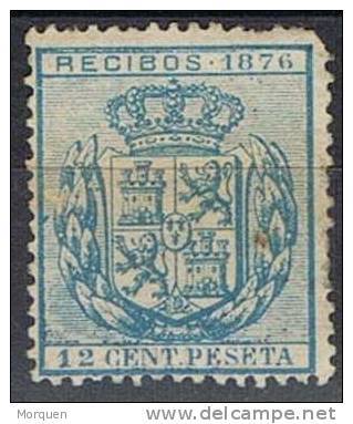 Sello Recibos 1876, 12 Cts Azul. º - Fiscale Zegels