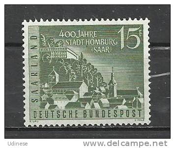 SAAR 1958 - 400 YEARS HOMBURG - MNH MINT NEUF NUEVO - Unused Stamps