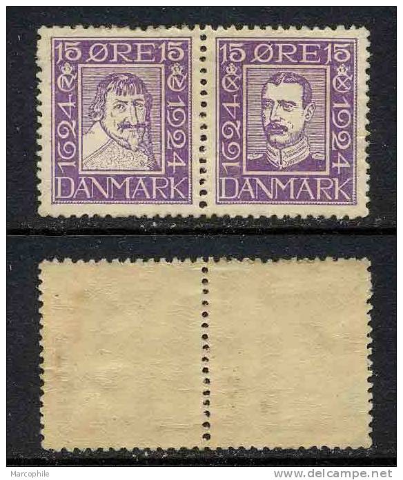 DANEMARK / 1924 -  # 159 & 160 Se Tenant *  / 15 ö.  Violet - Ungebraucht