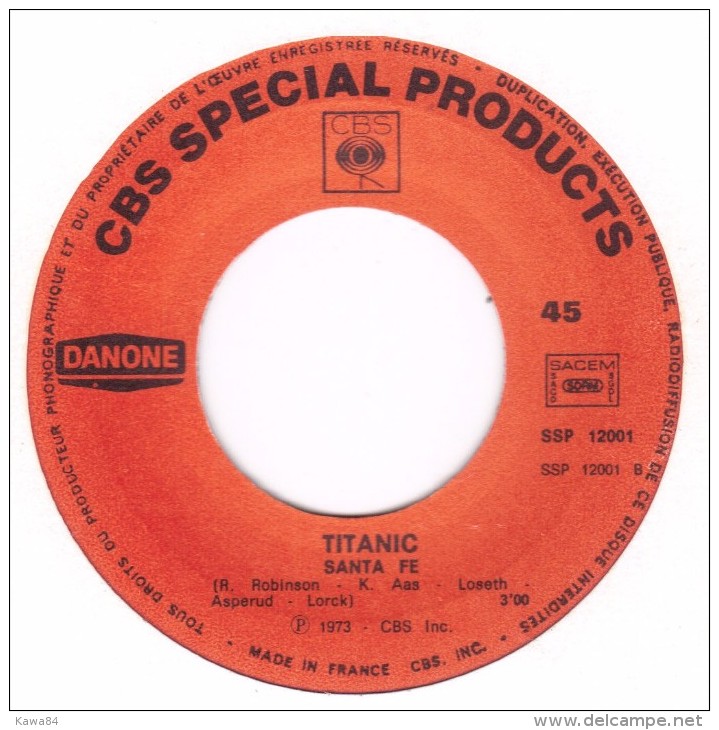 SP 45 RPM (7")  Titanic  "  Half Breed  "  Promo - Collector's Editions