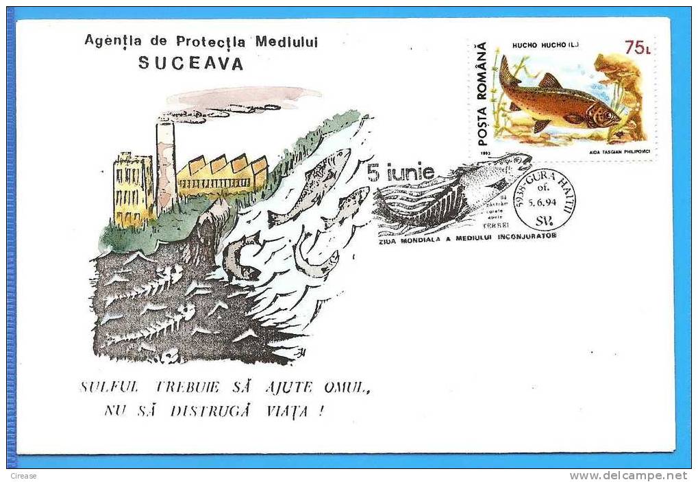ROMANIA   Cover 1994. Do Not Pollute Waters - Pollution