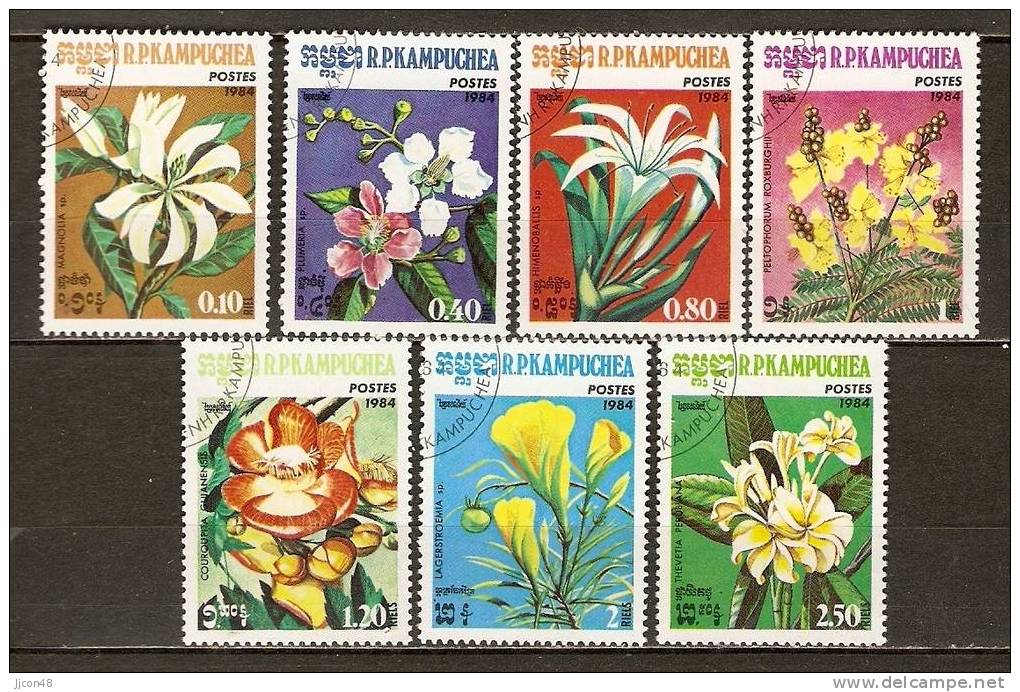 1984  Flowers Set.  Used/oblit/gest - Kampuchea