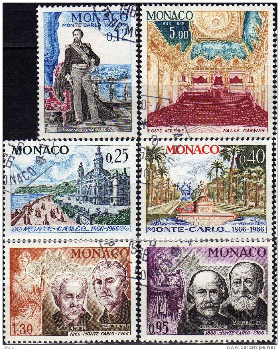 100 Jahre Monte Carlo Monaco 826/834 O 7€ Bilder Der Stadt Und Berühmte Künstler - Sonstige & Ohne Zuordnung