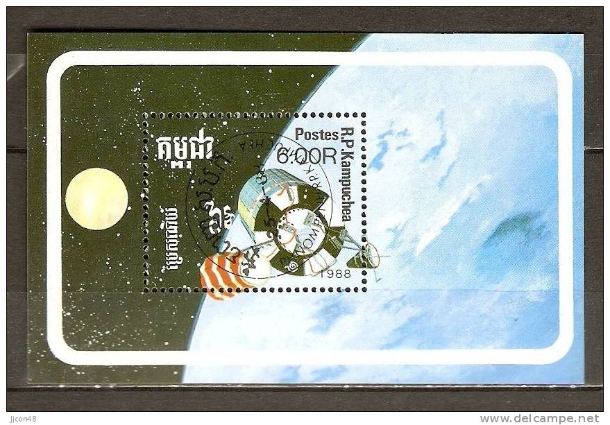 Kampuchea 1988 Space Exploration. (M/s) (o) - Kampuchea