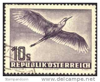 Austria C59 XF Used 10s Grey Violet Airmail From 1953 - Sonstige & Ohne Zuordnung