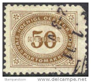 Austria J9 Used 50kr Brown Postage Due From 1894 - Taxe