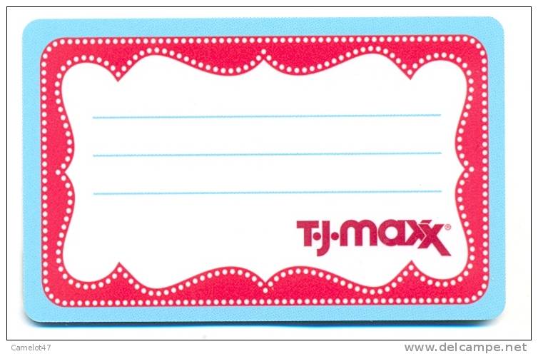 T-J-Maxx,  U.S.A. Carte Cadeau Pour Collection # 7 - Gift And Loyalty Cards