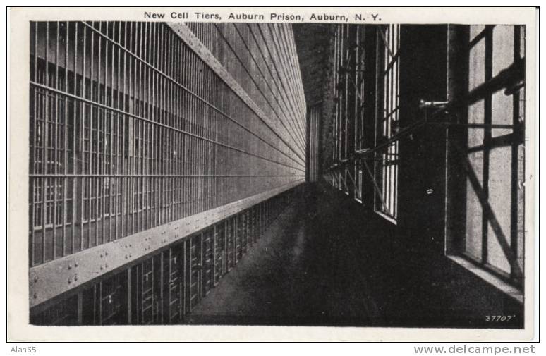 Auburn Prison, Auburn NY New York, New Cell Tiers, Cells, Interior View, On C1920s Vintage Postcard - Gevangenis