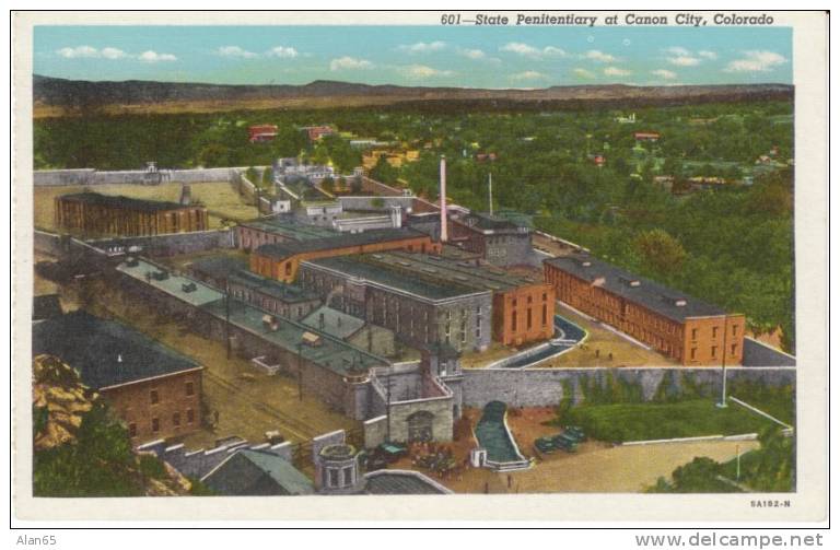 State Prison, Canon City CO Colorado, Aerial View On C1920s/30s Vintage Postcard - Prison