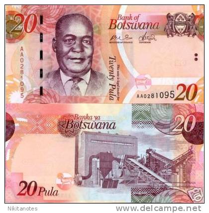 Botswana 20 Pula, UNC, PIK NEW, 2009 Banknote - Botswana