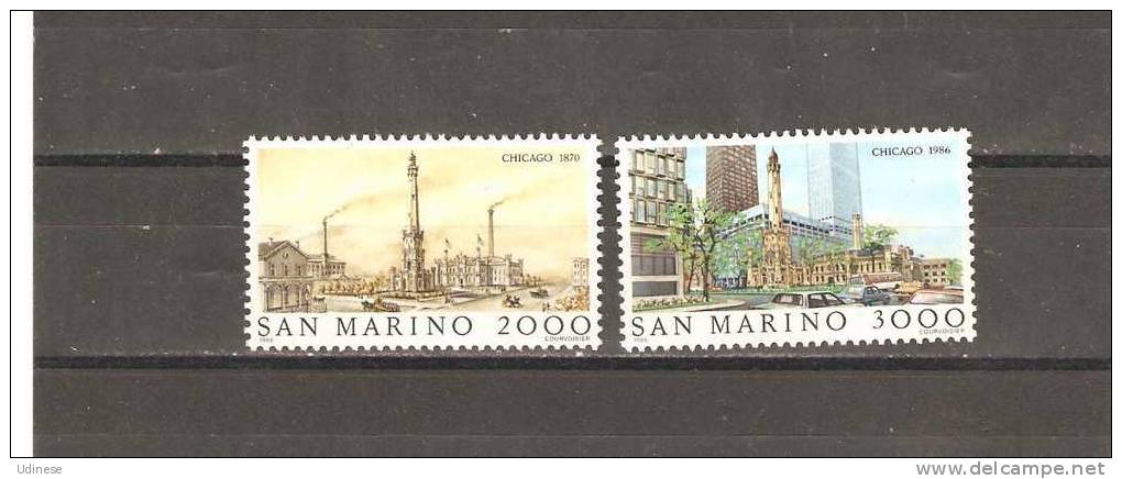 SAN MARINO 1986 - CHICAGO  - CPL. SET - MNH MINT NEUF NUEVO - HIGH FACIAL VALUE - Nuevos