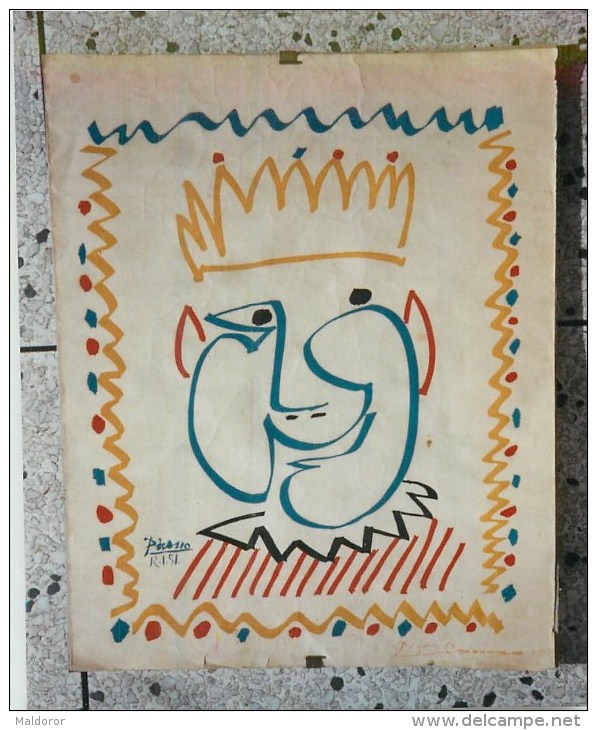 PICASSO  (Pablo)  RARE  Litho ORIGINAL Epiphanie Fête Des Rois - 1951 * Hand Signed By PICASSO Lower Right - Lithographies