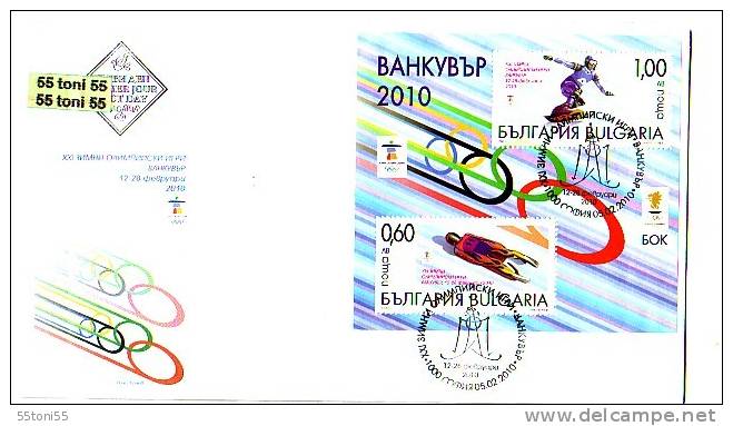 2010 Winter Olympic G.- Vancouver   S/S &ndash; FDC  Bulgaria / Bulgarie - FDC