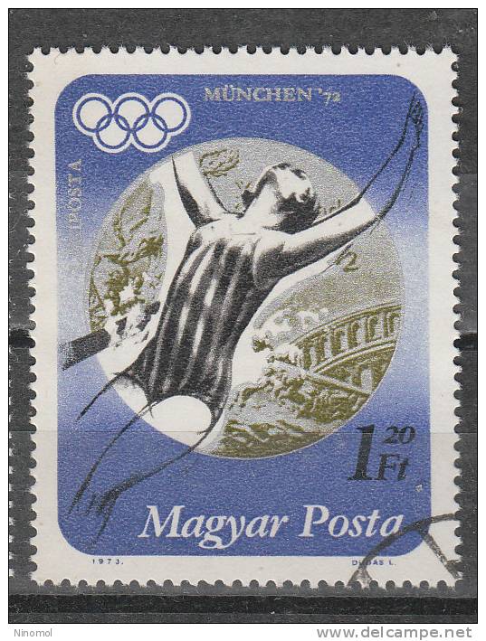 Ungheria   -   1973.  Nuoto. Monaco '72.  Swimmer On The Coin. - High Diving