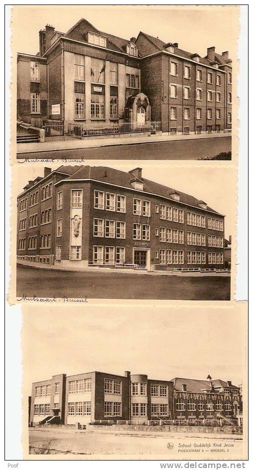 Brussel : School En Instituut " Maria Assumpla "  -----3 Kaarten - Bildung, Schulen & Universitäten