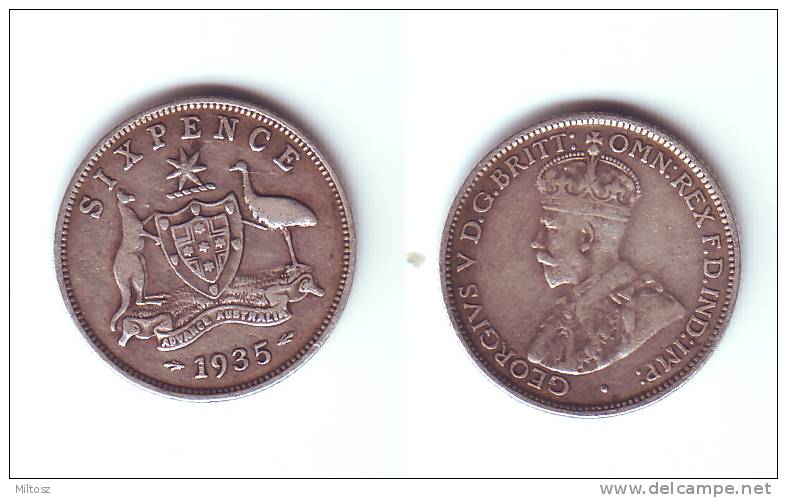 Australia 6 Pence 1935 - Sixpence