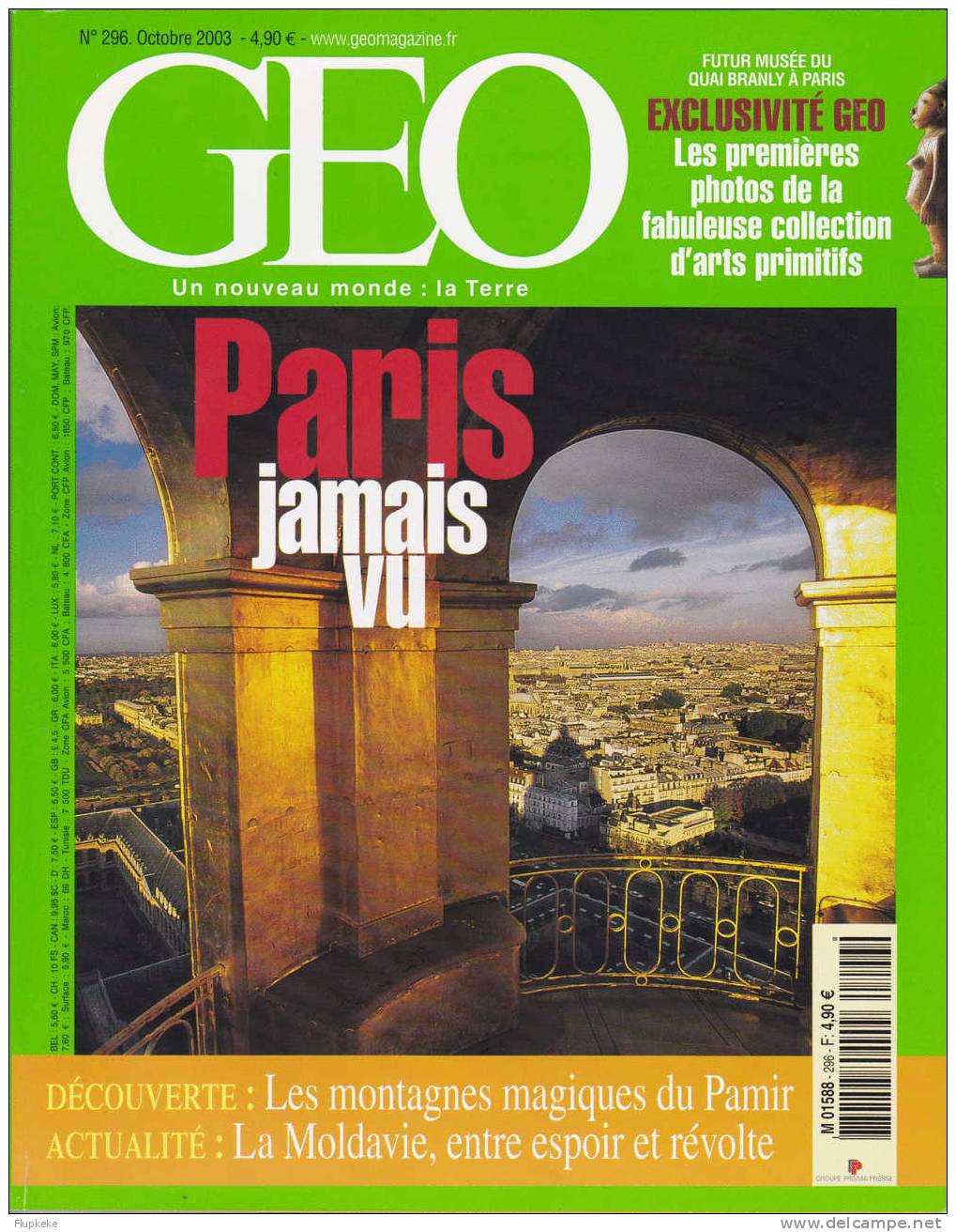 Géo 296 Octobre 2003 Paris Jamais Vu - Geografia