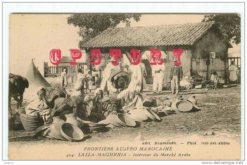 MARCHE De LALLA MAGHRNIA < ALGERIE MAROC - Intérieur Du Marché Arabe - Dos Scanné - Markets