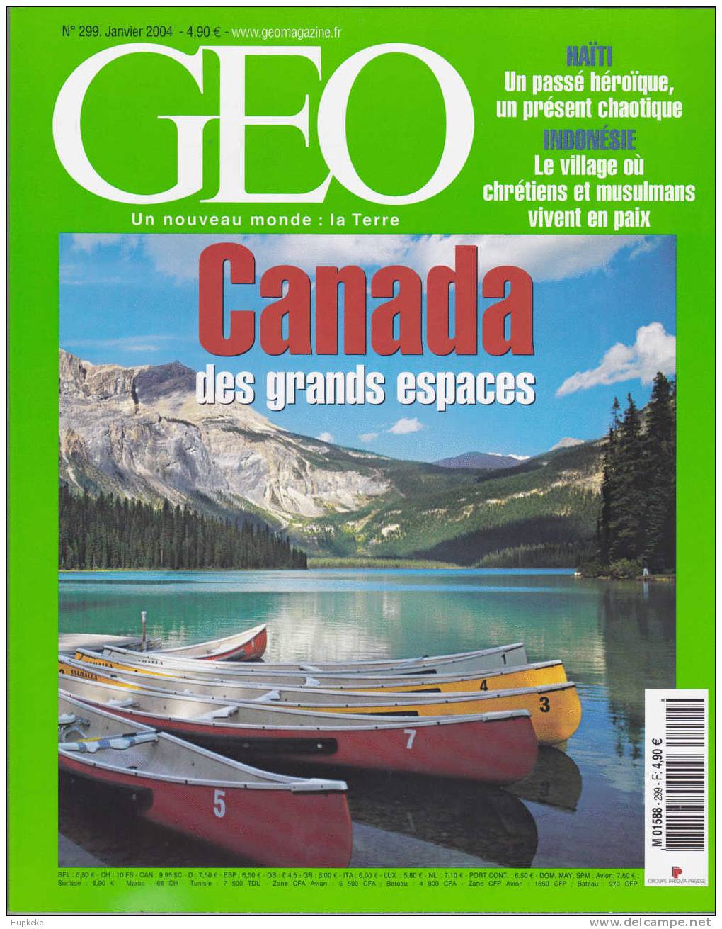 Géo 299 Janvier 2004 Canada Des Grands Espaces - Geografia