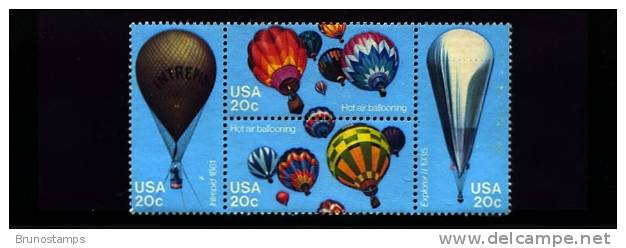 UNITED STATES - 1983  FIRST HUMAN FLIGHT  BLOCK MINT NH - 3. 1981-...