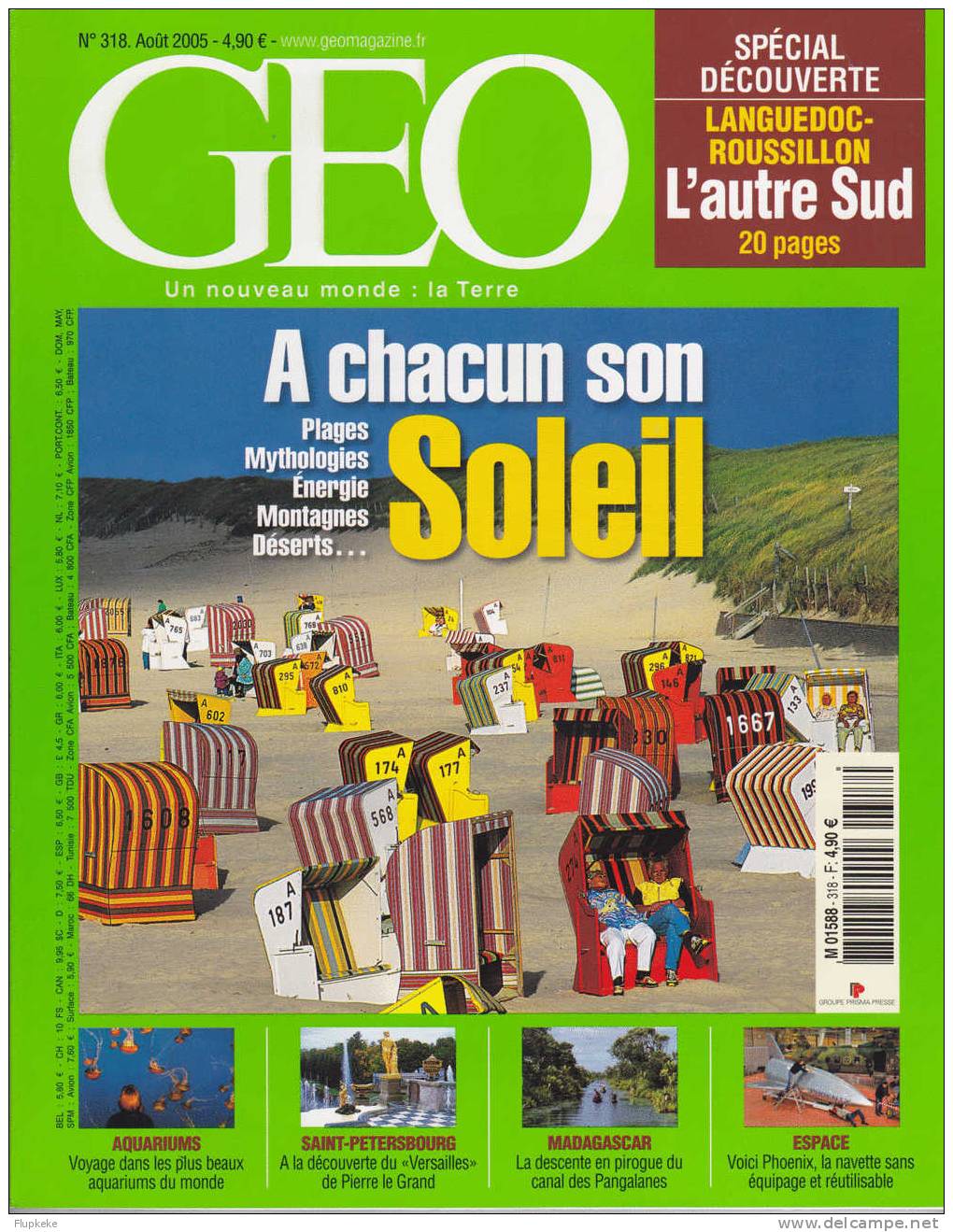 Géo 318 Août 2005 A Chacun Son Soleil - Geografia