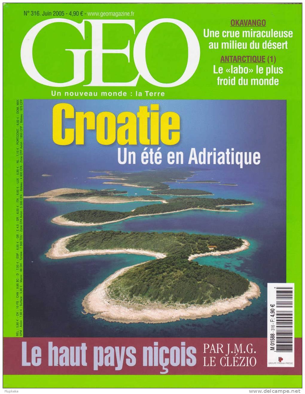 Géo 316 Juin 2005 Croatie Un Été En Adriatique - Geografia
