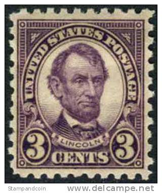 US #584 Mint Hinged 3c Lincoln Perf 10 From 1925 - Unused Stamps